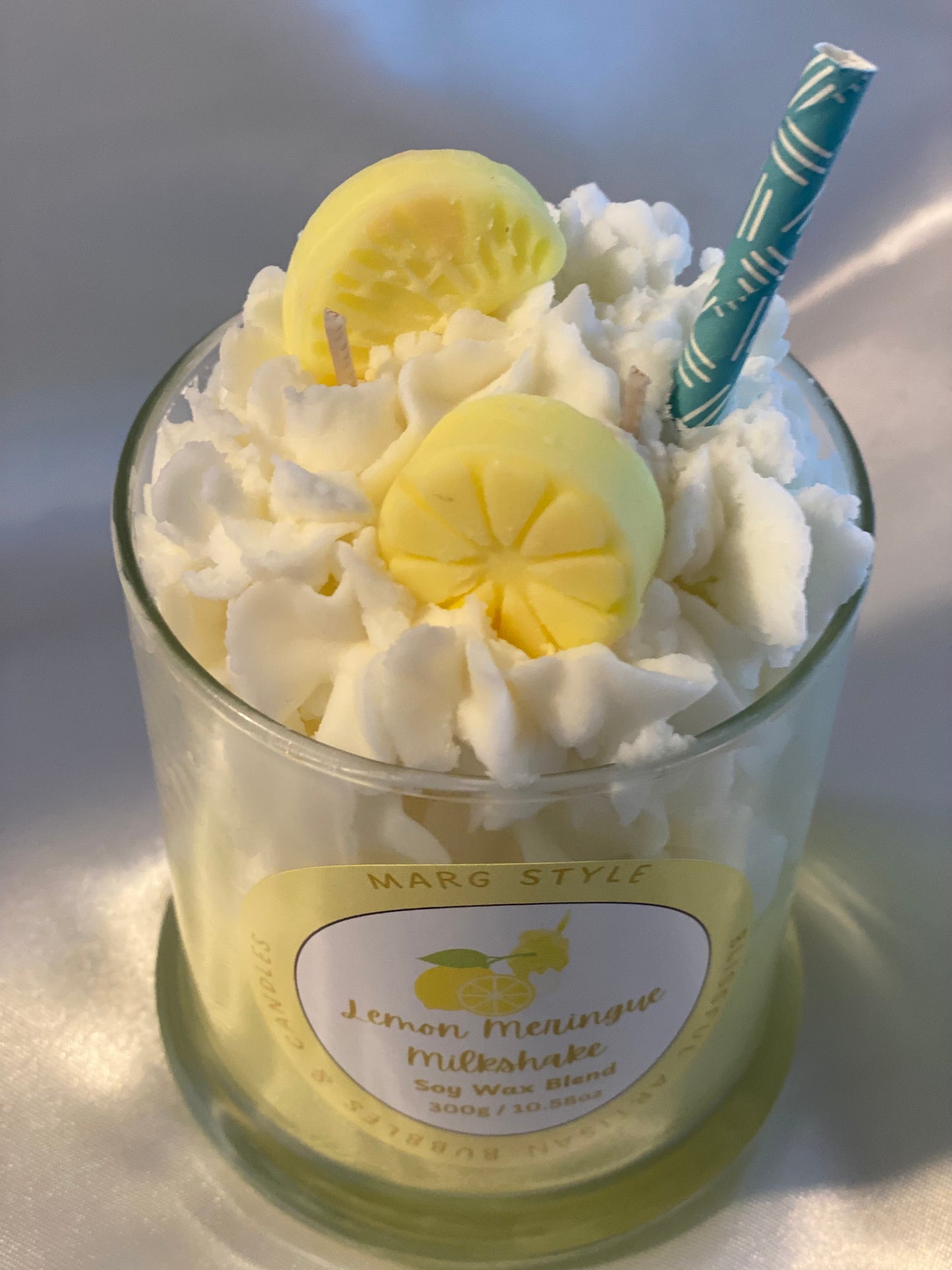 Lemon Meringue Milkshake Dessert Candle