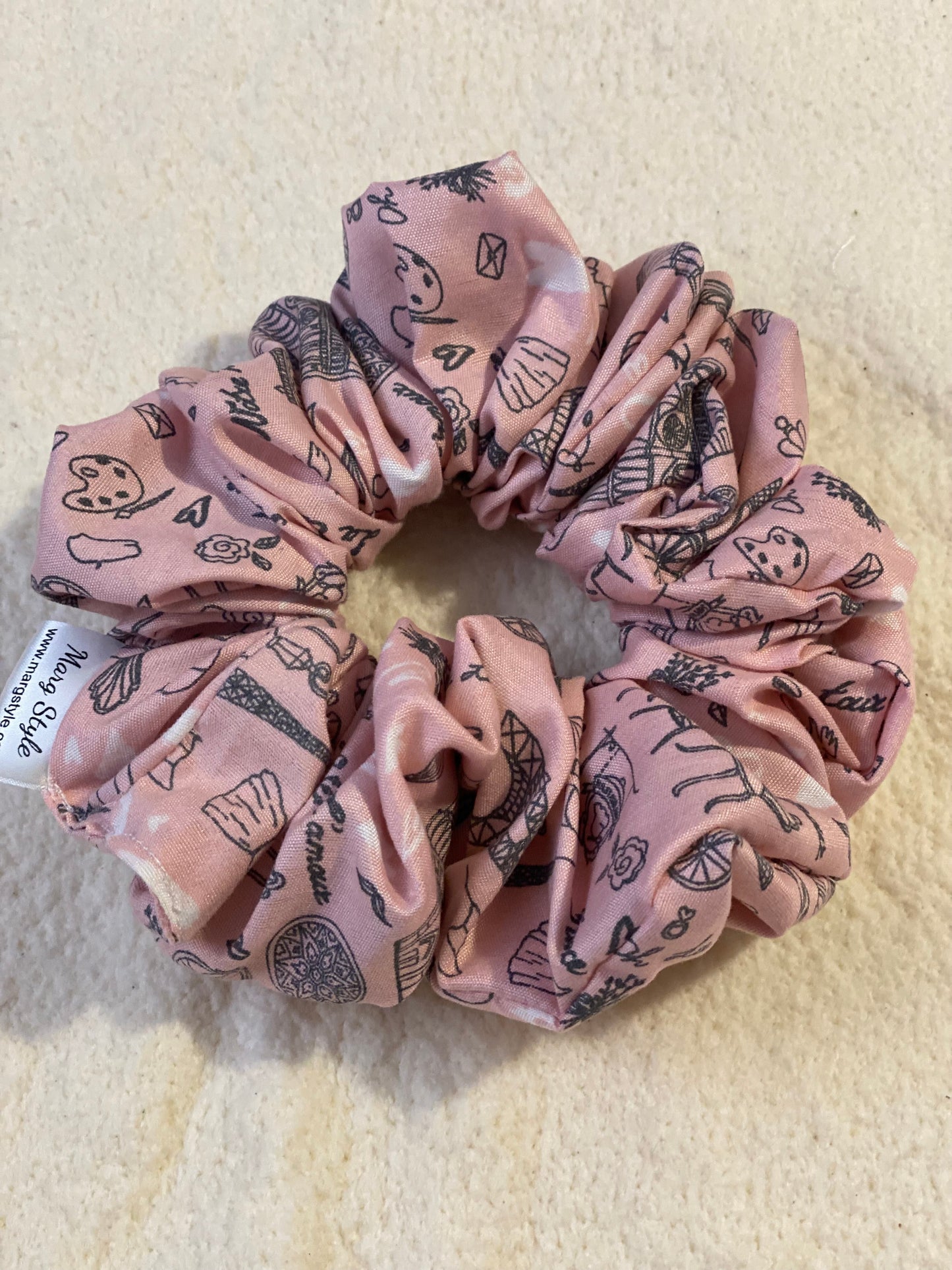 “Pink Eiffel Tower” Jumbo Scrunchie