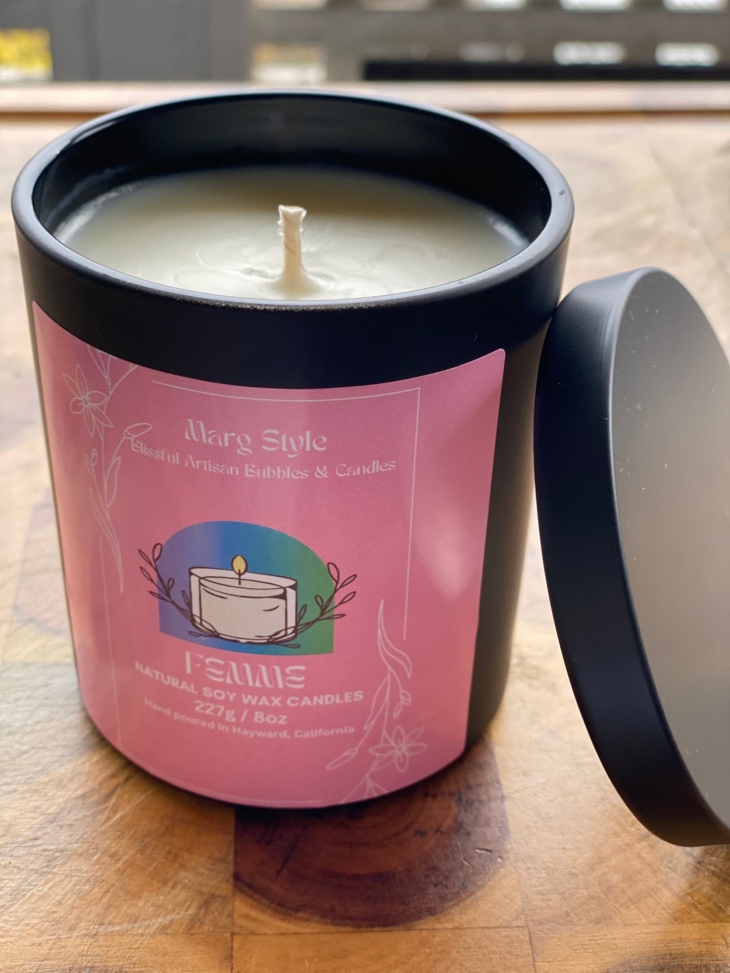 “Femme” Natural Coconut Soy Wax Candle