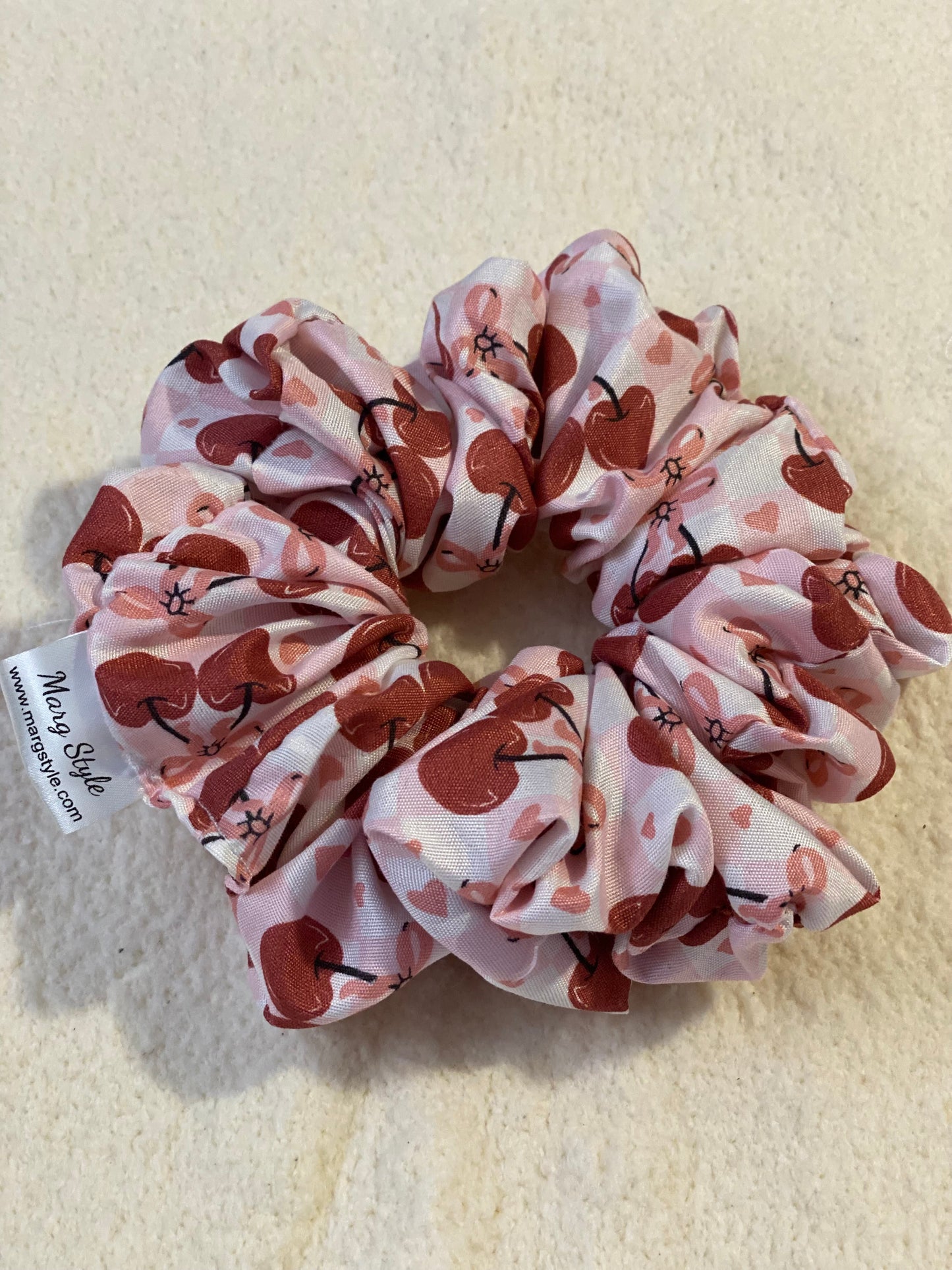 “Pink Bow Cherry” Jumbo Scrunchie