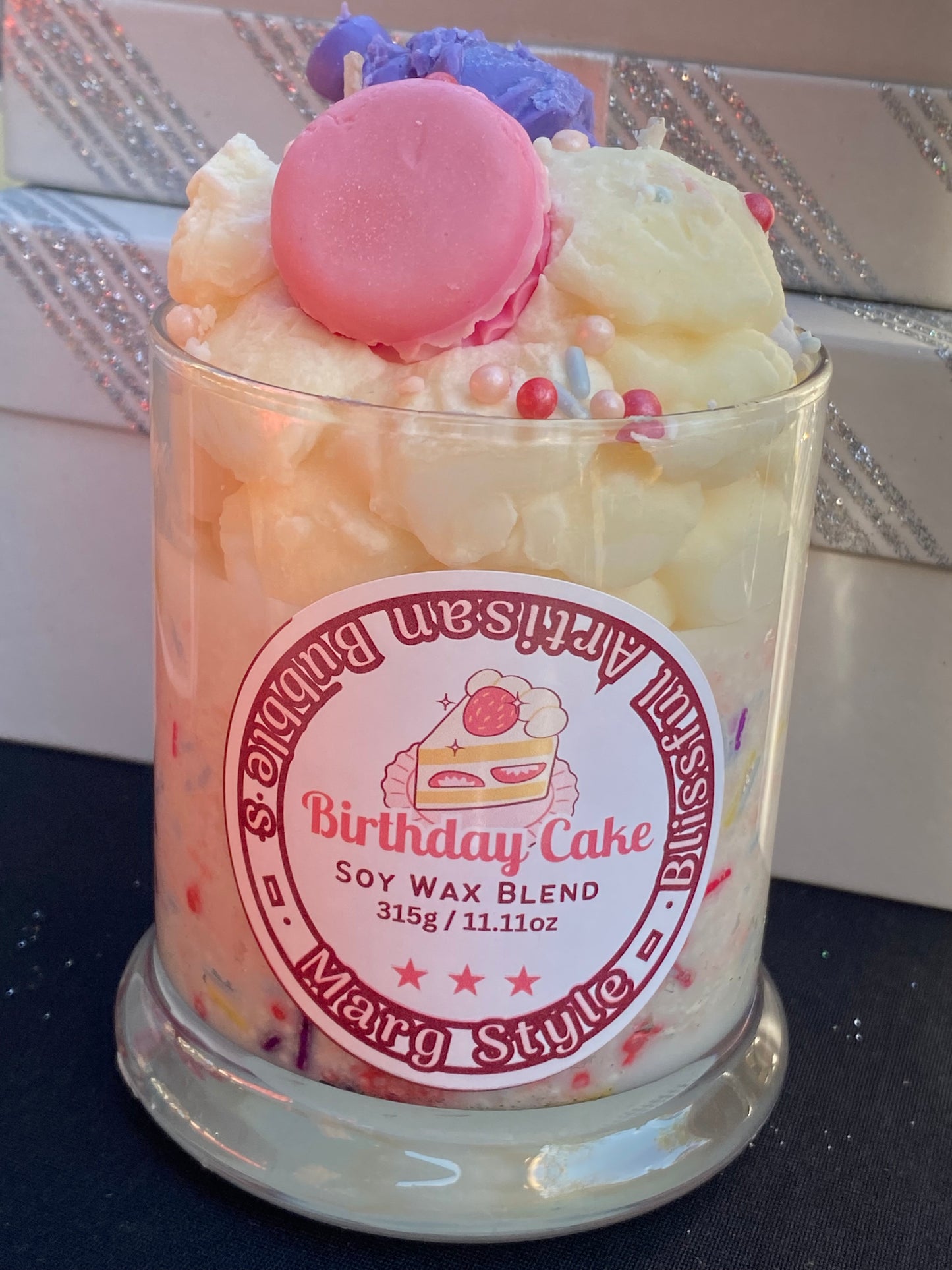 Birthday Cake Soy Wax Blend Dessert Candle