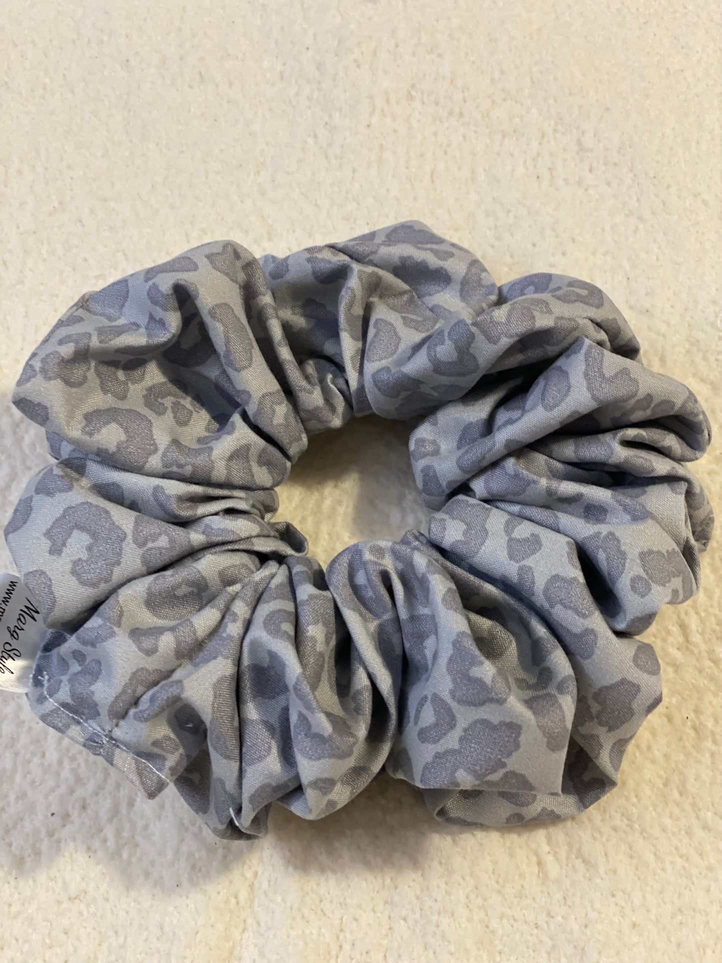 “Light Grey Bloom” Jumbo Scrunchie