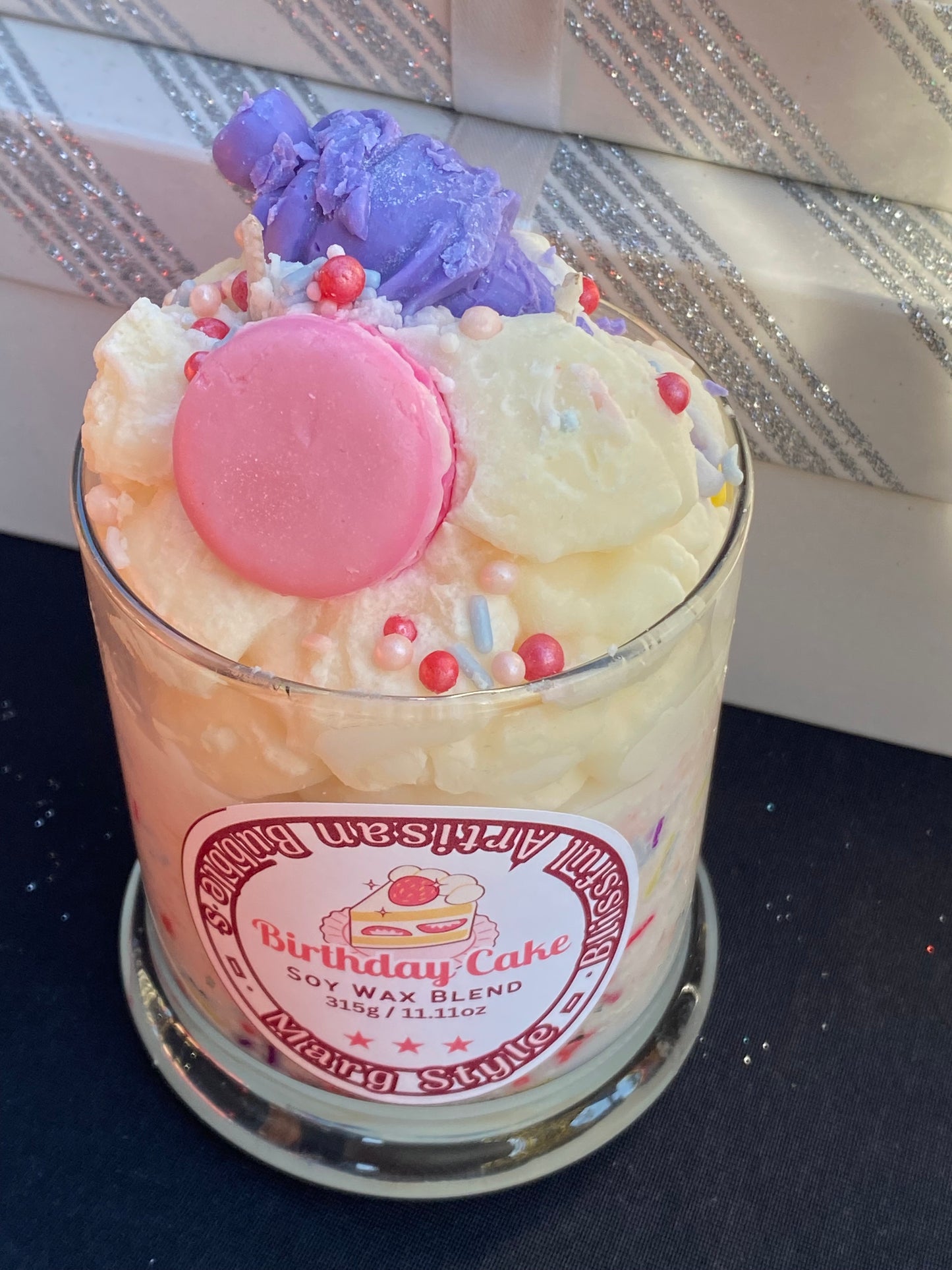 Birthday Cake Soy Wax Blend Dessert Candle
