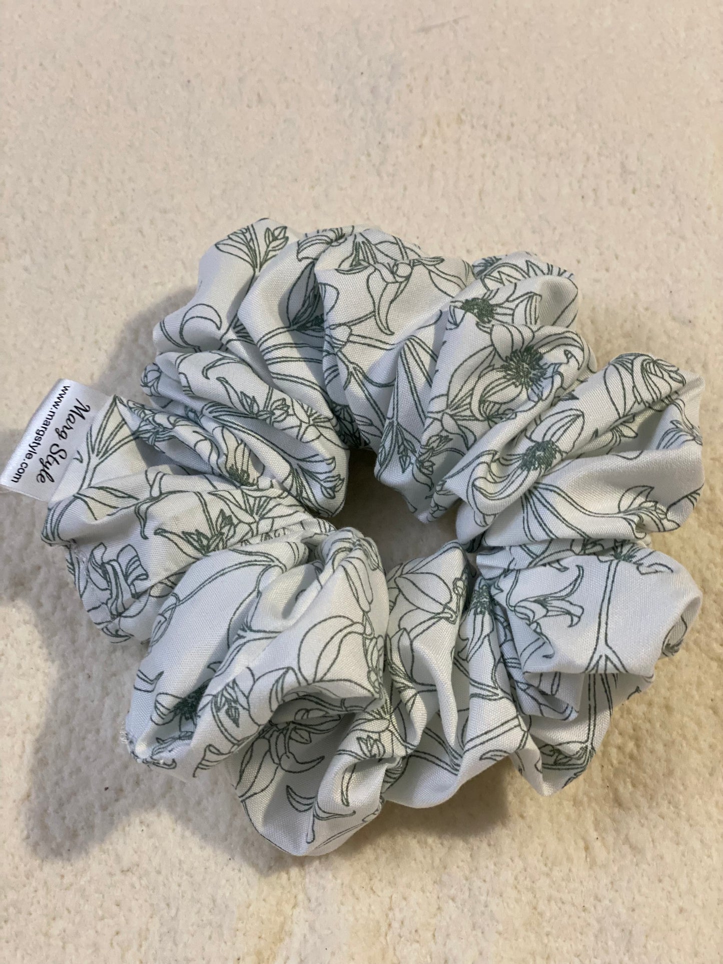 “Light Green Bloom” Jumbo Scrunchie