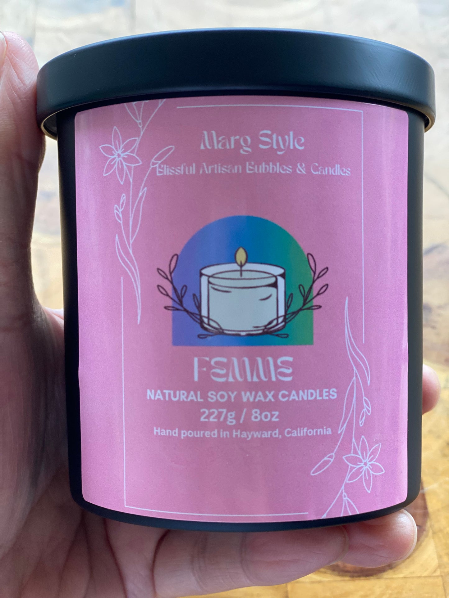 “Femme” Natural Coconut Soy Wax Candle