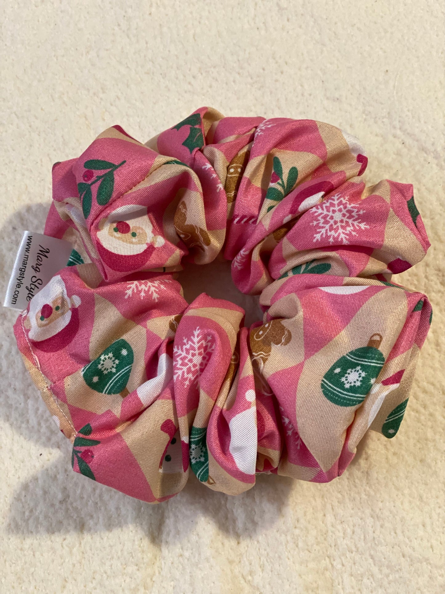 “Pink Christmas” Jumbo Scrunchie