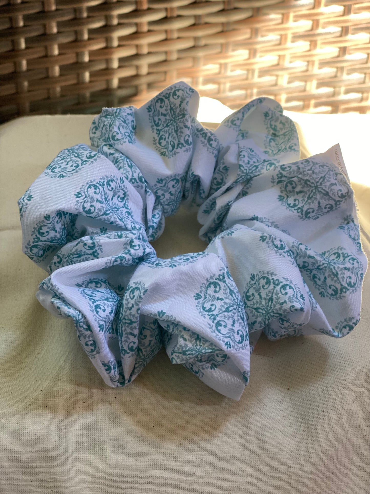 “White Pacific Blue” Jumbo Scrunchie