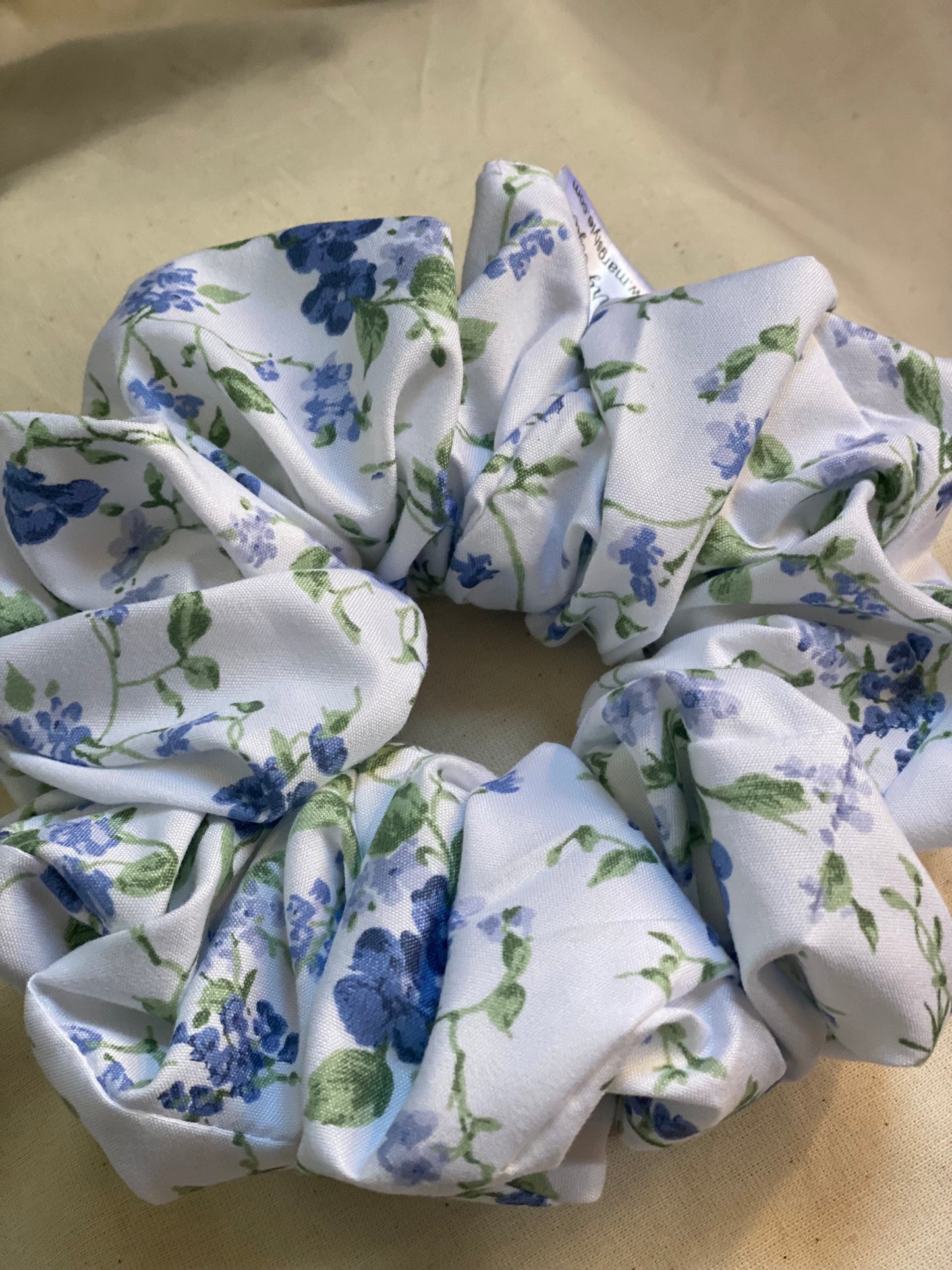 “Blue Petals” Jumbo Scrunchie