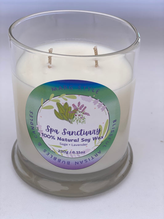 100% Natural Soy Wax Candle Spa Sanctuary 8.11oz