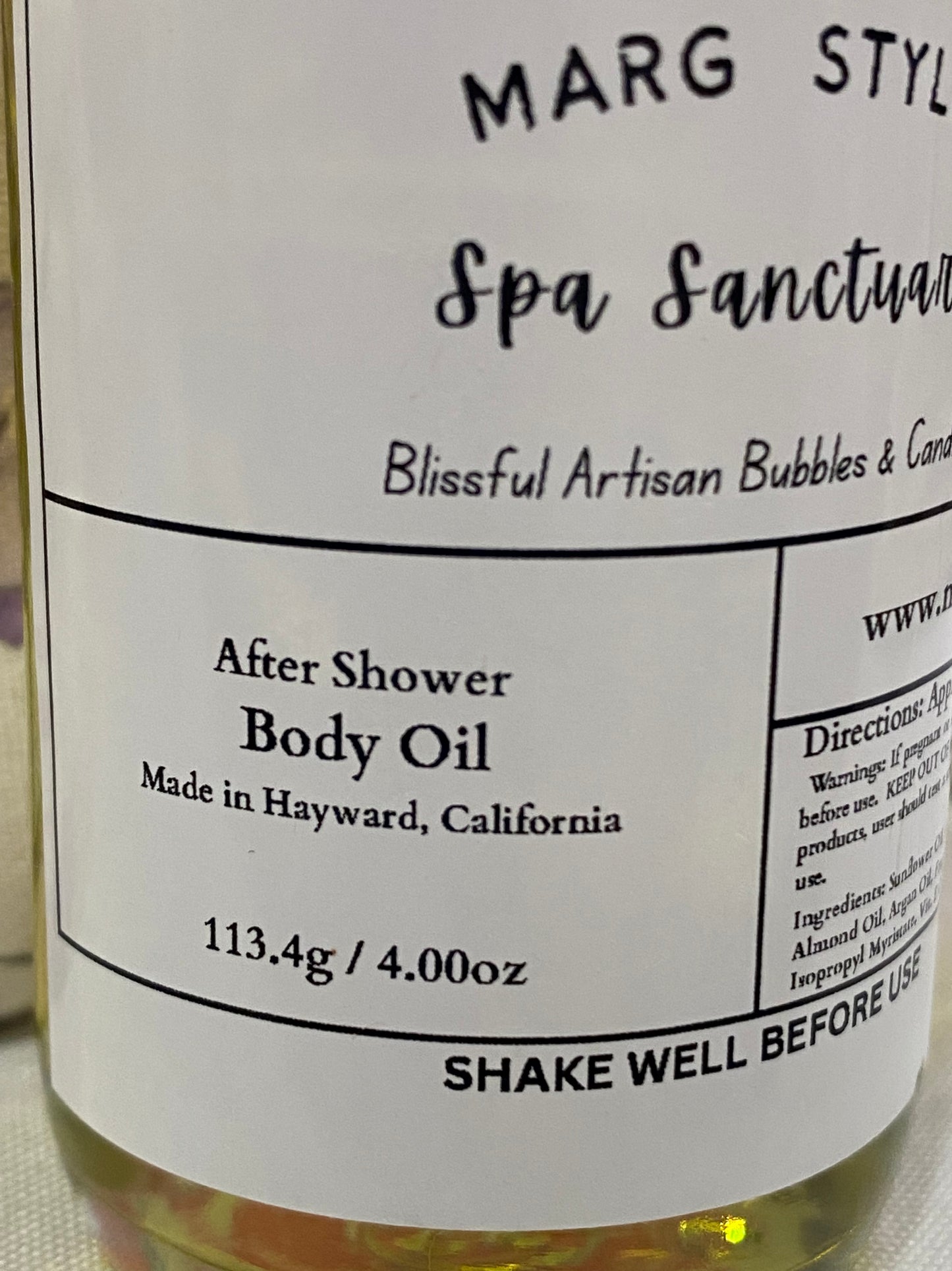Spa Sanctuary After Shower Body Oil