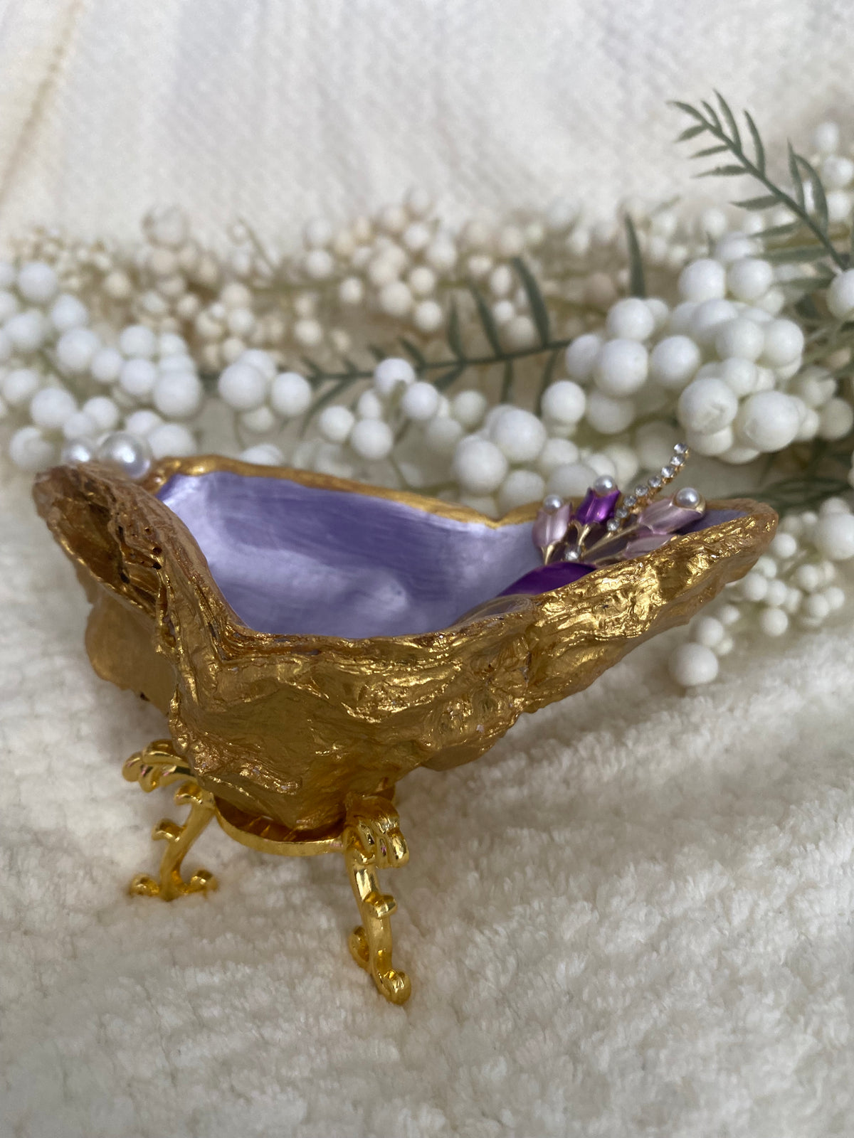 Oyster Shell Trinket Dish (Lavender)