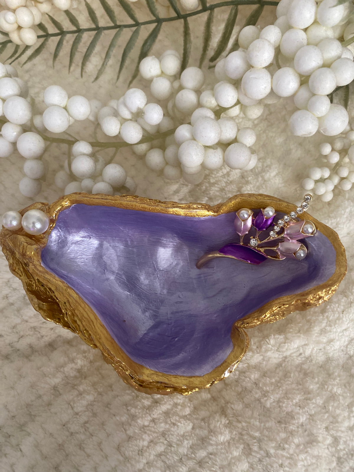 Oyster Shell Trinket Dish (Lavender)