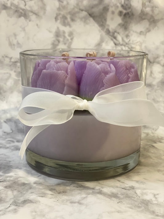 Tulips Candle Bouquet  650grams of 100% Natural Soy Wax