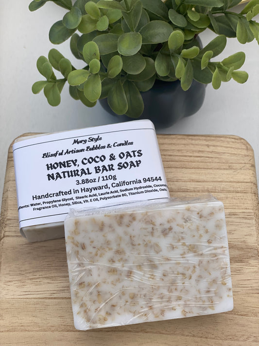Glycerin Bar Soap Honey, Coco & Oats