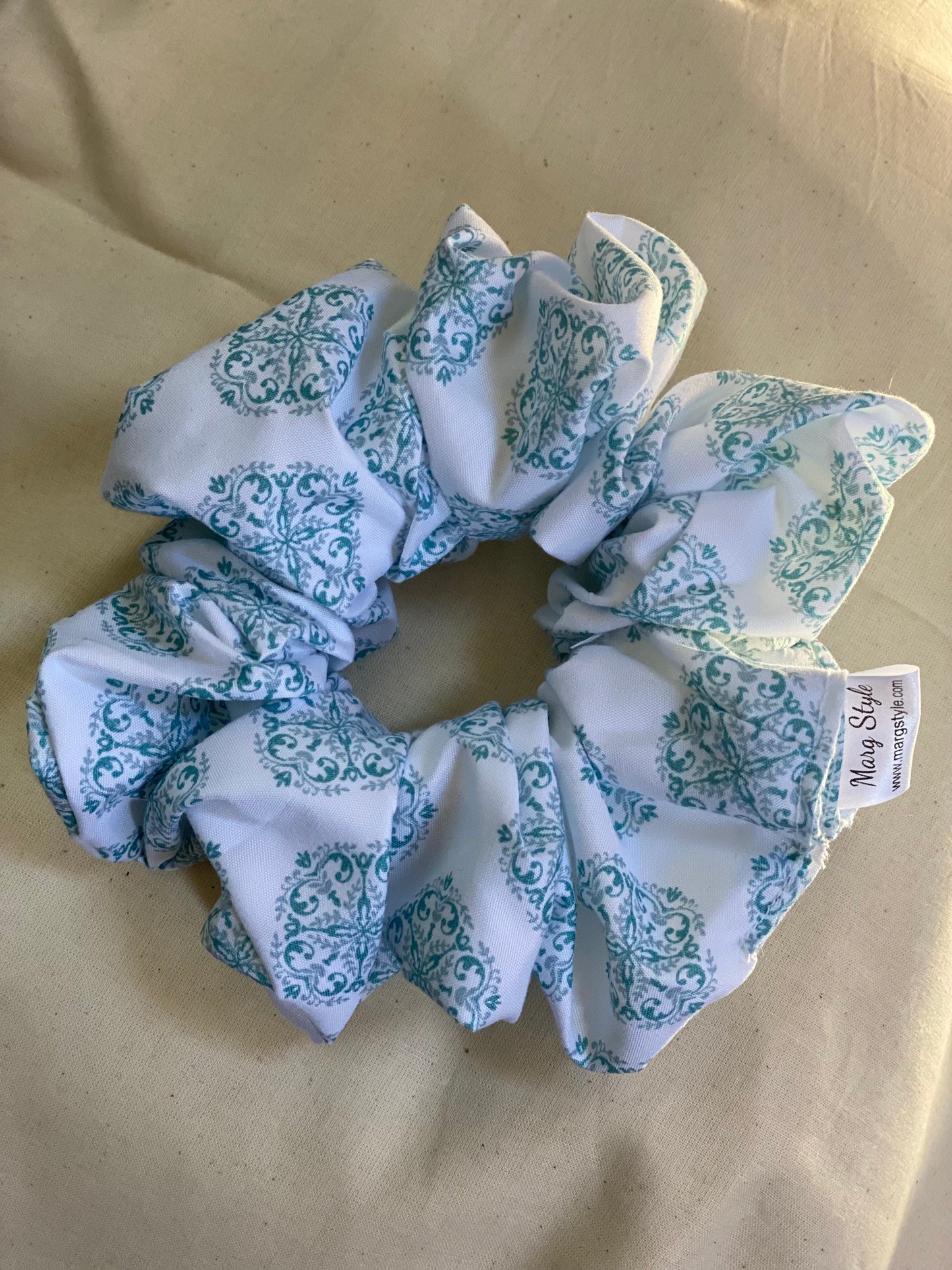 “White Pacific Blue” Jumbo Scrunchie