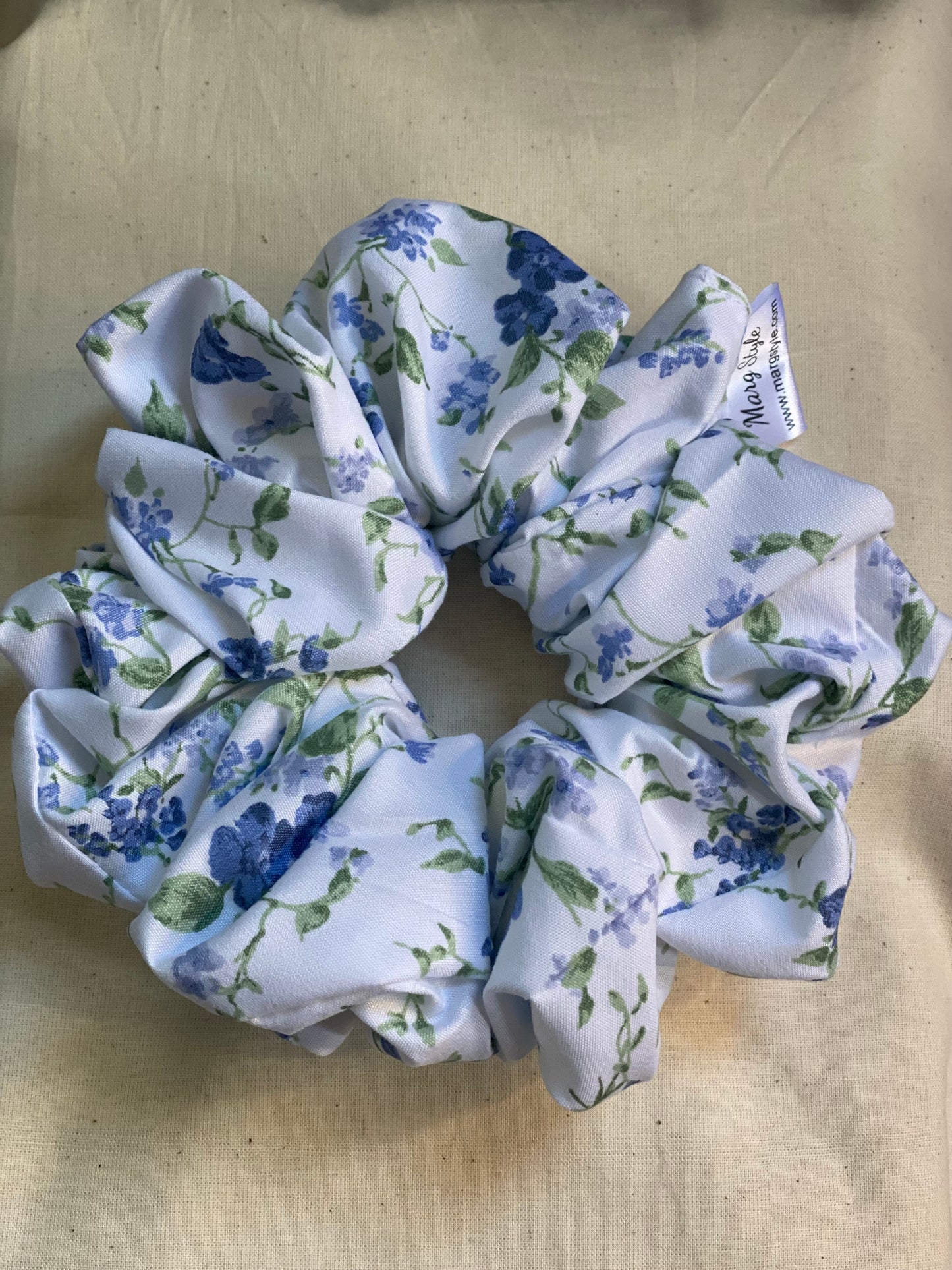 “Blue Petals” Jumbo Scrunchie