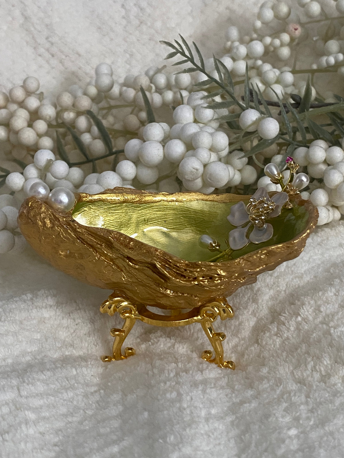 Oyster Trinket Dish (Chartreuse)